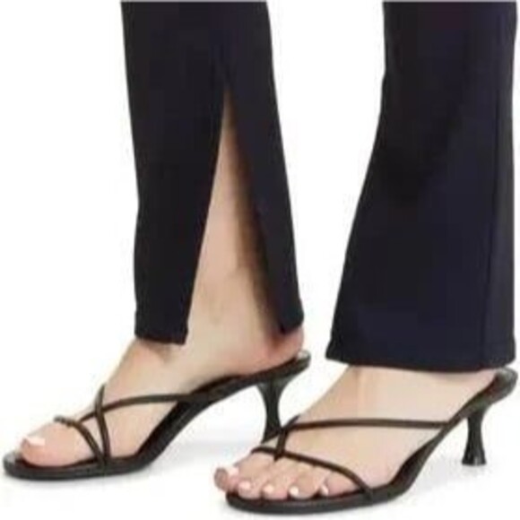 27 Paige Side Split hem Straight Leg Dark Wash Blue NEW - Picture 10 of 10